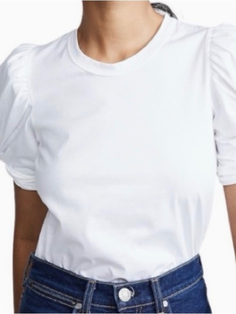 A.L.C. White Shirt size Small Puff-Sleeve Crewneck Tee